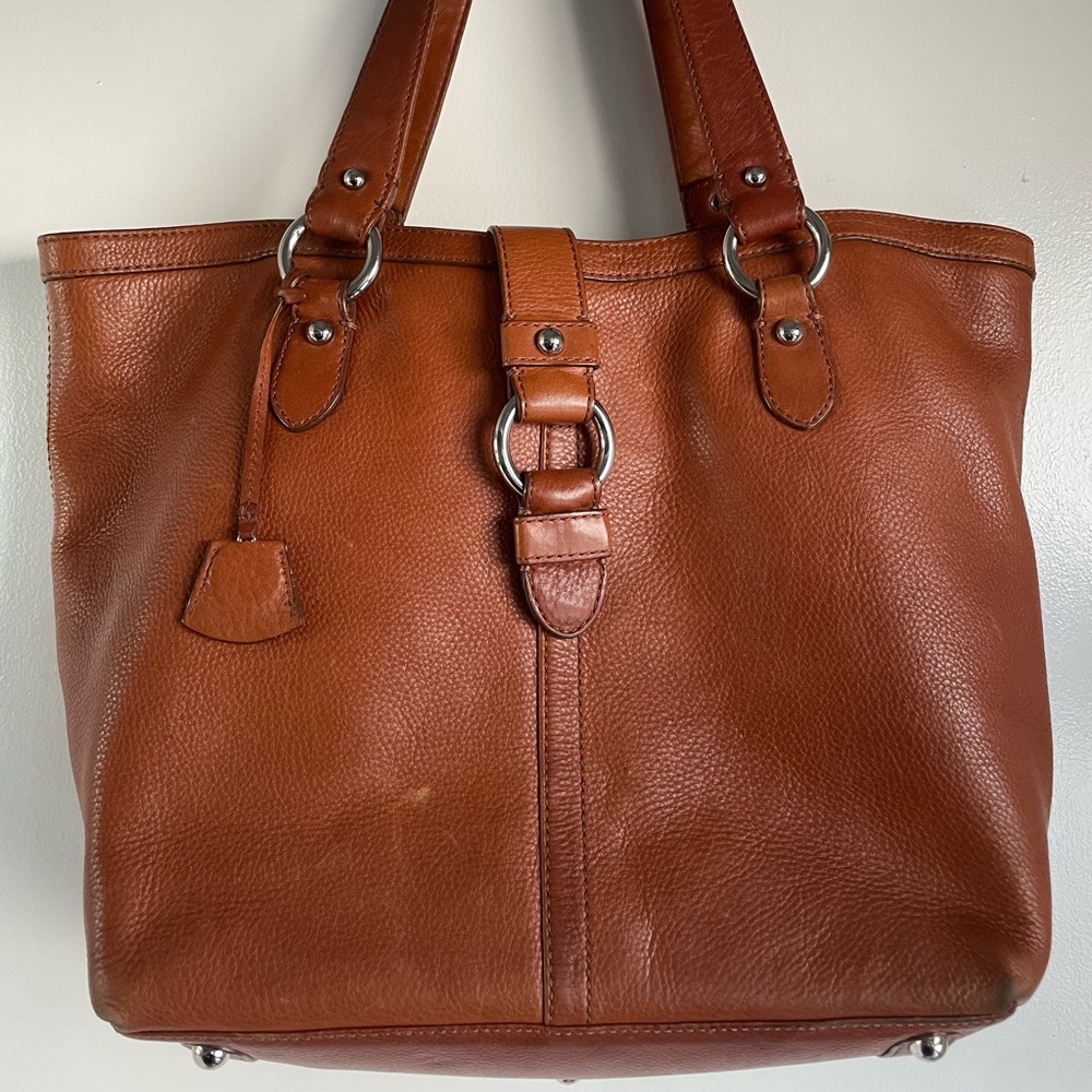 Banana Republic brown leather purse/laptop bag and matching wallet